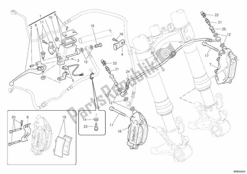 Todas las partes para Sistema De Freno Delantero de Ducati Monster 796 ABS USA 2012
